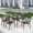Dining chair *6+ Rectangular table, variant on SUNCROWN Patio Metal Outdoor Dining Stackable Wrought Iron Porch Chair Set of 2, Black