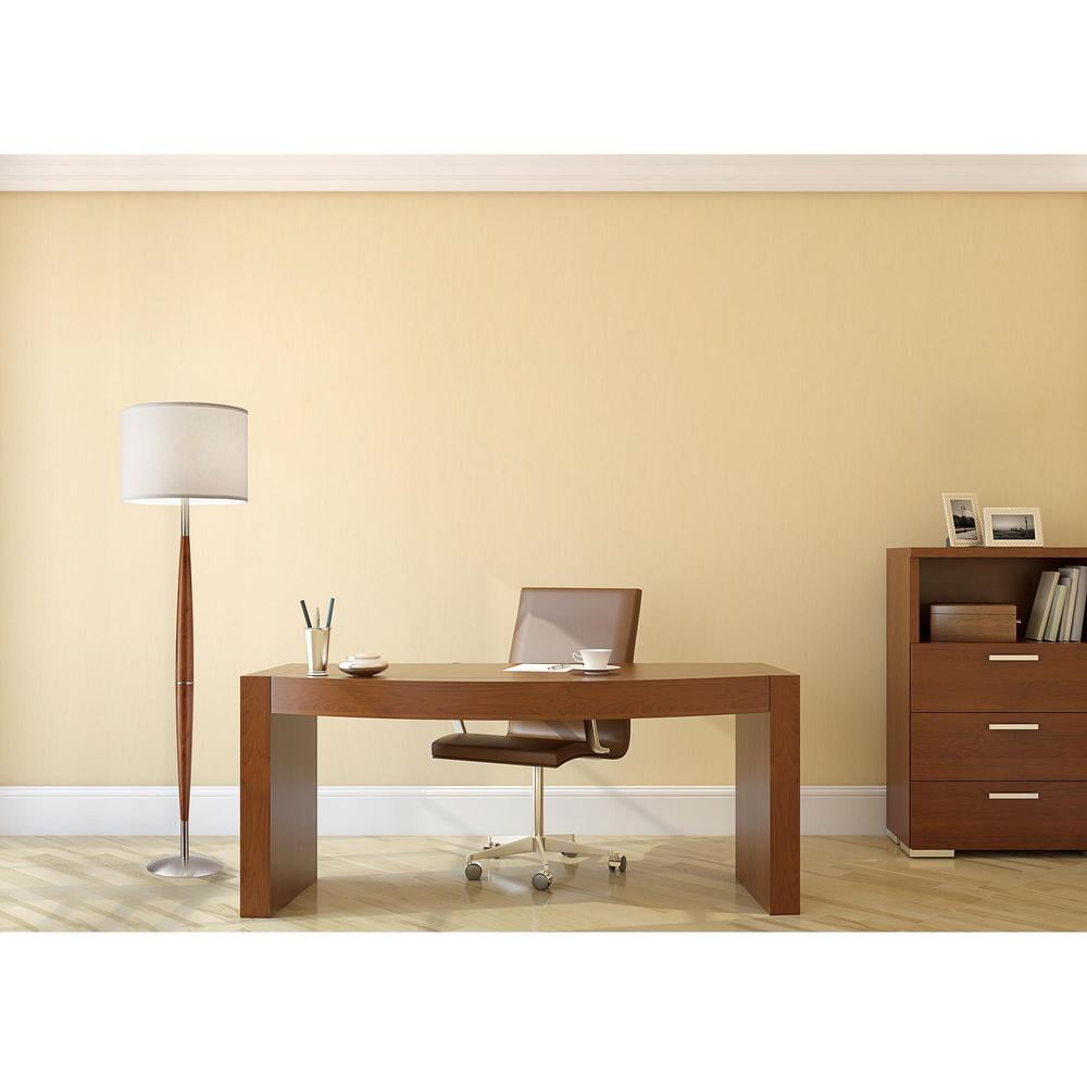 Adesso® Hudson Floor Lamp, 61"H, White Shade/Brushed Steel Base