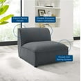 thumbnail image 5 of Sofa Middle Chair, Fabric, Dark Grey Gray, Modern Contemporary Urban Design, Living Lounge Room Hotel Lobby Hospitality, 5 of 8