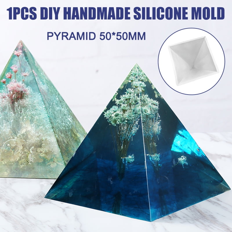 Silicone Mold Resin Epoxy Decorative Craft DIY Pyramid Diamond Storage Box 