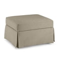 thumbnail image 1 of Pouf de Rangement Harper avec Plateau et Housse - Tissu Panier Tissé Sable, 1 of 6