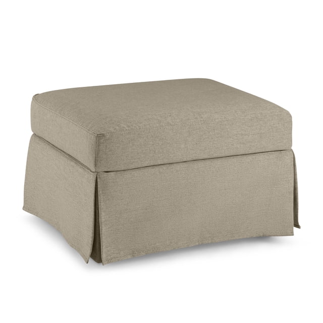 Pouf de Rangement Harper avec Plateau et Housse - Tissu Panier Tissé Sable