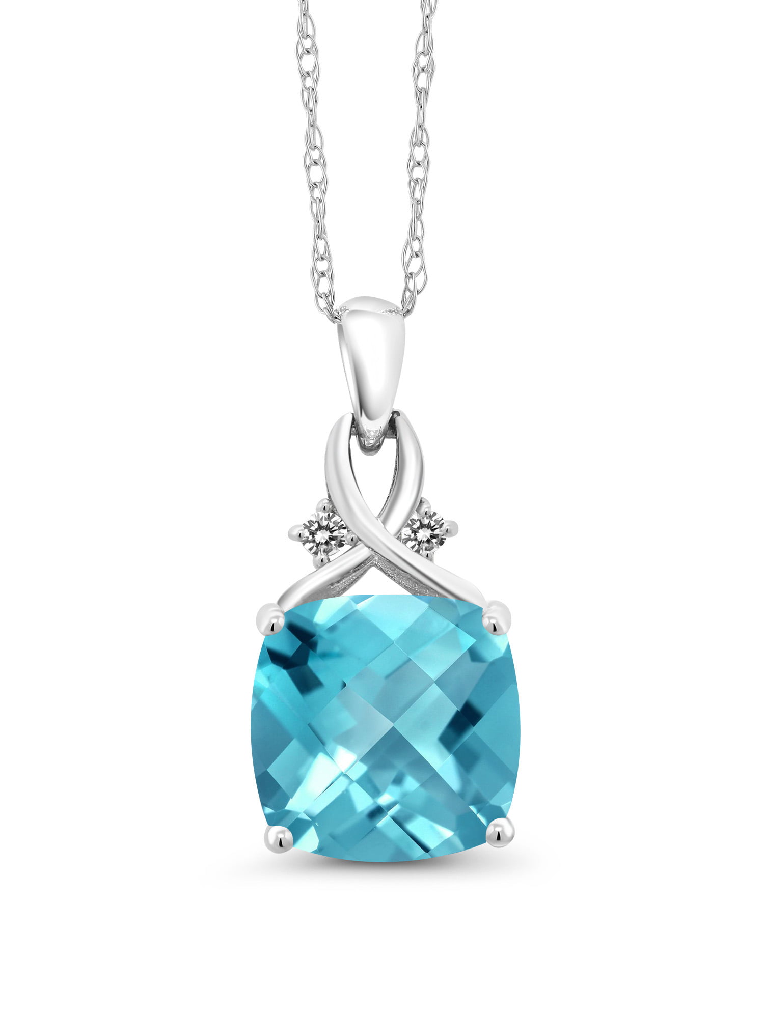 3.07CT Aquamarine Heart Gemstone Charm Pendant & Necklace 14K Yellow Gold 