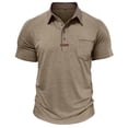 thumbnail image 2 of Kakii Men's Vintage Polo Shirts Fashion Tactical Polos Contrast Collared Shirt with Pocket, 2 of 6