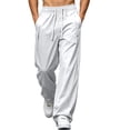 thumbnail image 2 of Aimik Men's Straight Casual Pants Dual Side Pockets Drawstring Relaxed Trousers Lightweight Soft Bottoms for Everyday Use, 2 of 6