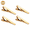 Golden Spring Style, variant on Tie Clips for Men, 4-Piece Stainless Steel Smooth Tie Bar Set, 1.38" French Minimalist Tie Clips with Secure Spring Clasp for Suits, Business, Office, Wedding, and Formal Wear