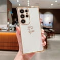 thumbnail image 5 of for Samsung Galaxy S23 Ultra Case Cute Rose Flower Phone Case for Women Girls Luxury Plating Full Camera Lens Cover Protection Shockproof S23 Ultra Case 6.8" Soft Silicone Bumper (White), 5 of 11