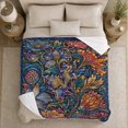 thumbnail image 5 of Enchanted Botanical Garden Jewel Tones, Festive Botanical Garden Scene, Warm Flannel Blanket for Sunroom and Reading Nook, Garden Lovers Thanksgiving Gift, Botanical Home Decor, 5 of 9