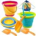 thumbnail image 1 of Joyfy Juego de 3 Cubos Plegables con Palas y Bolsa de Malla para Niños, para Playa, Pesca y Actividades Divertidas de Verano, 1 of 8