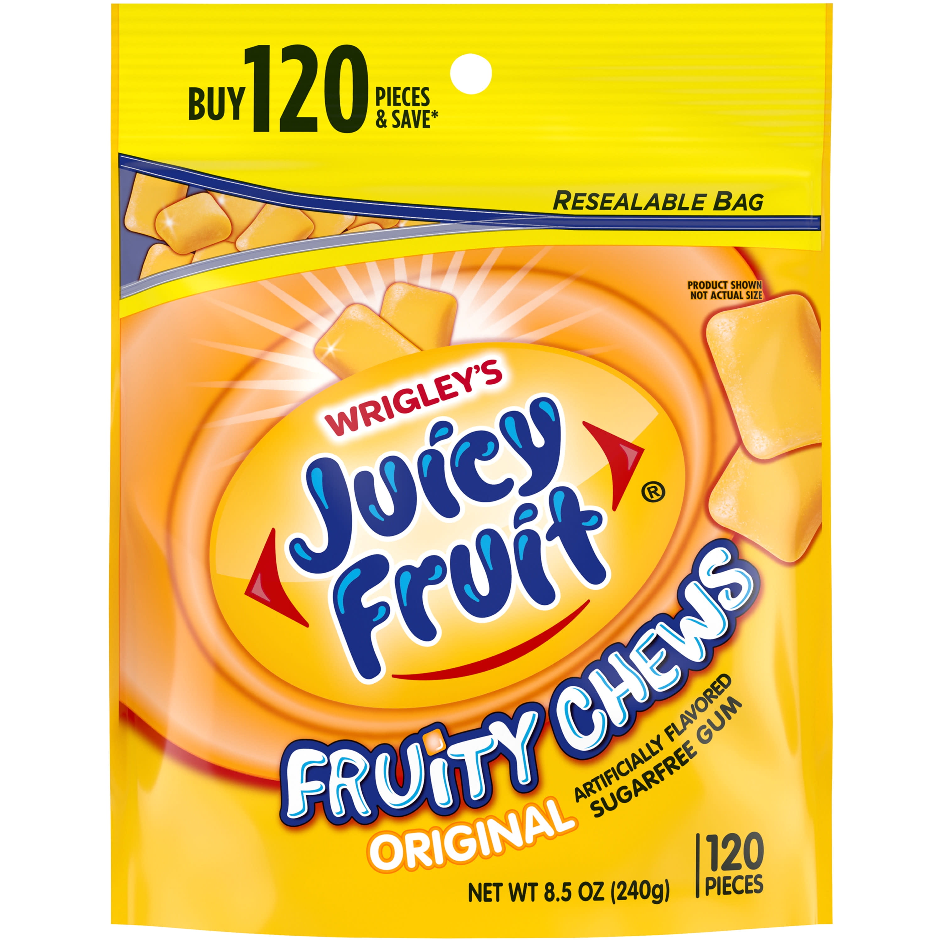 Juicy Fruit Chewing Gum, Value Pack - 120 ct Bulk Gum Bag 