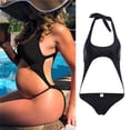 thumbnail image 4 of Maternity Women One-Piece Bathing Suit Solid Color Sleeveless Swimsuit High Waist Print Swimwear Monokini For Beach Pool, 4 of 8