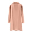 thumbnail image 1 of cfhntfmh Robes Décontractées pour Femmes en Molleton Confortable à Manches Longues Longueur Genou Robe d'Automne Douce à Col Montant Robe Chandail de Détente, 1 of 5
