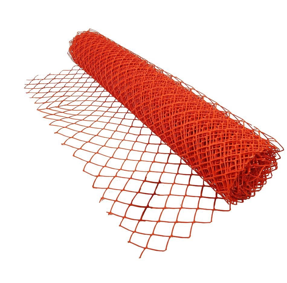 BOEN 4' x 50' Extra HD Orange Diamond Grid Plastic Snow Safety Barrier Fence