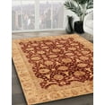thumbnail image 2 of Ahgly Company Indoor Round Abstract Orange Oriental Area Rugs, 6' Round, 2 of 6