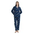 thumbnail image 4 of Apparonia Women's Pajama Sets 100% Cotton Flannel Ladies PJs Button Front Top Drawstring Bottoms Midnight Flurry XXL, 4 of 6
