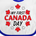 thumbnail image 4 of Inktastic My First Canada Day with Red and White Maple Leaves Boys or Girls Baby Bib, 4 of 4