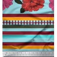 thumbnail image 3 of oneOone Silk Tabby Fabric Stripe & Floral Panel Decor Fabric Printed BTY 42 Inch Wide, 3 of 3