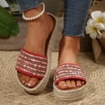 thumbnail image 6 of Mqqzkk Women's Low Platforms Sandals Fashion Woven Slippers Open Toes Sandals Casual Lightweight Summer Slip On Soft Comfy Shoes, 6 of 9