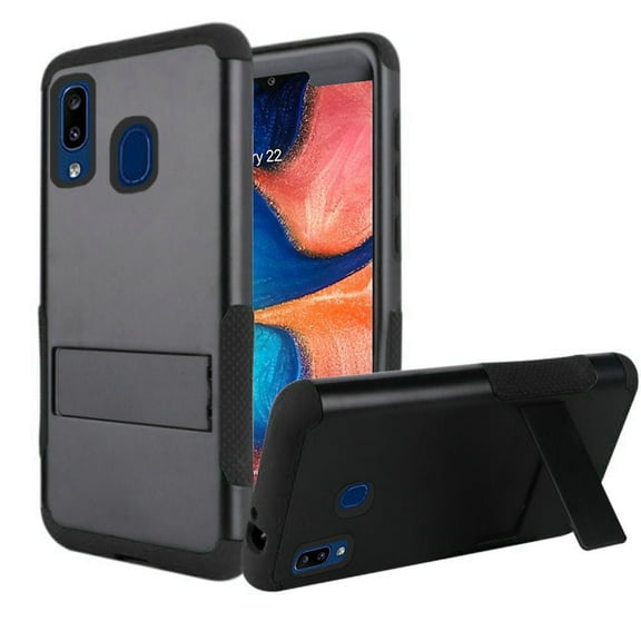 GSA Rugged Snap-On Case w/Kickstand for Samsung Galaxy A20/A50 - Black