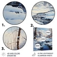thumbnail image 3 of Designart "River Harmony in Winter II" Landscapes Metal Art Living Room, 3 of 5