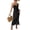 Black, variant on Women's Cable Knit Spring Break Deep V Neck Cover Up Cami Bikini Cover Up Calf Length Beach Crochet Knit Curvy Brown Medium