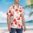 thumbnail image 3 of Balery Cute Mushroom Camisas hawaianas de manga corta para hombre, camisas playeras de corte holgado, camisas de vacaciones con botones,Small, 3 of 7