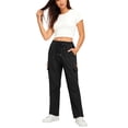 thumbnail image 6 of Minjewel Women's Loose Casual Quick-Dry Cargo Pants with Drawstring, Tactical Trousers for Outdoor, Hiking, and Travel, Comfortable and Durable,Black,XL, 6 of 8