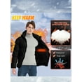 thumbnail image 5 of SEARIPE Men's Down Jacket Coat Solid Hooded Letter Printing Insulated Jacket with Pocket Black L, 5 of 7