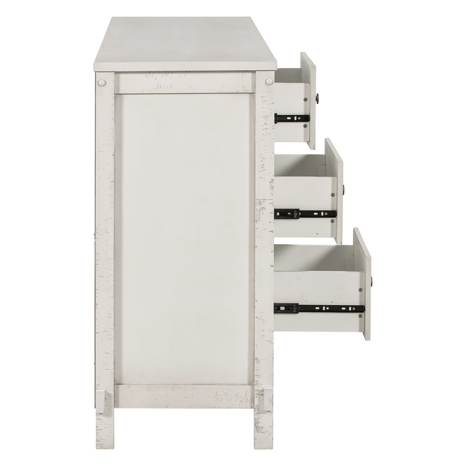 Kadyn Kitchen Storage Cabinet, Modern Solid Wood Buffet Cabinet with 2 Storage Cabinets and 3 Drawers, Wide Accent Cabinet for Living Room, Antique White Kadyn Kitchen Storage Cabinet, Modern Solid Wood Buffet Cabinet with 2 Storage Cabinets and 3 Drawers, Wide Accent Cabinet for Living Room, Antique White