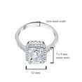 thumbnail image 4 of 2.94ctw Emerald Cut Cubic Zirconia Halo Engagement Ring for Women with AAA CZ in Rhodium Plating, Size 5-10, 4 of 7