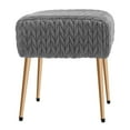 thumbnail image 3 of Duhome Modern Ottoman Bench Tufted Footrest Vanity Chair Makeup Chair Vanity Stool Grey 1 Pcs, 3 of 7