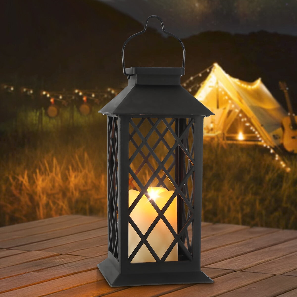 Lantern Light, Oyajia Outdoor Tabletop Lanterns, Flickering Flame