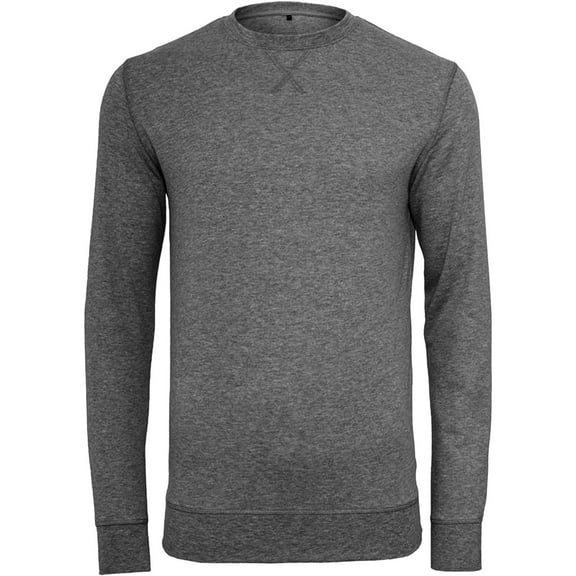 Build Your Brand Mens Plain Light Crewneck Sweater