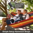 thumbnail image 3 of CHULIM Brazilian-Style 2-Person Hammock with Tree Straps,94.5in L x 63in W,450lbs Capacity-Bule Stripe, 3 of 6