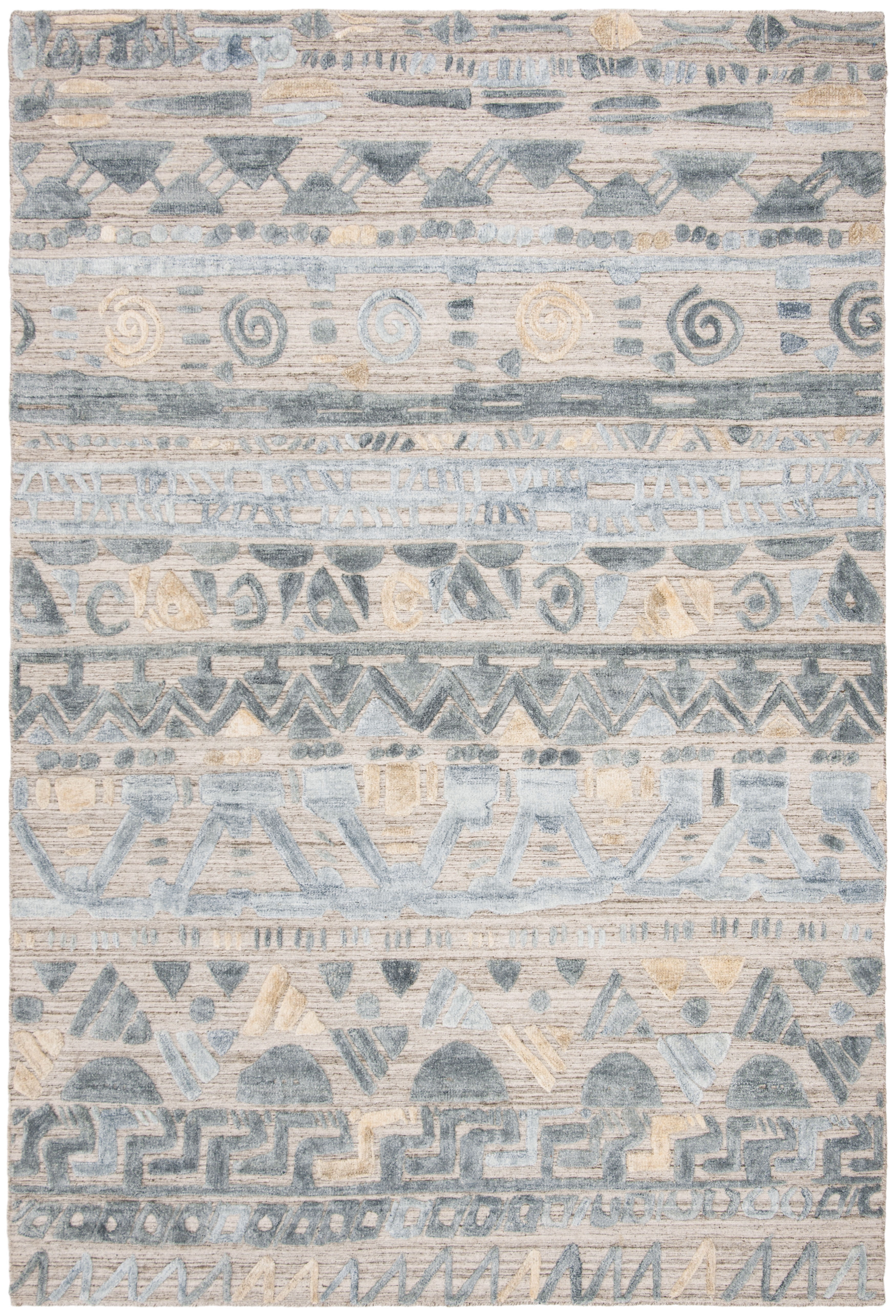 Safavieh Elements Beaufort Geometric Area Rug, Light Blue/Beige, 6' x 9'