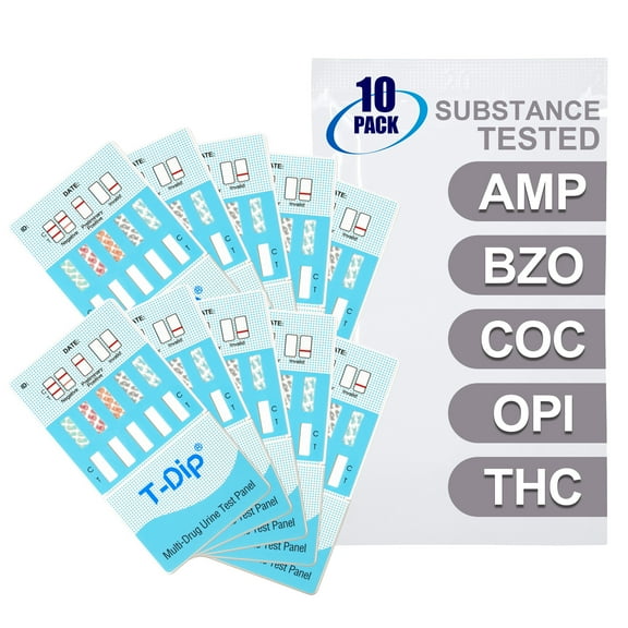 Mintegrity [10pk] - 5-Panel Dip Card Instant Urine Drug Test - (AMP/BZO/COC/OPI/THC) #MT-WDOA-754