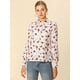 thumbnail image 3 of Blusa De Trabajo De Manga Larga Con Cuello Alto Top Floral Para Mujer Rosa S Unique Bargains Blusa, 3 of 6