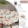 thumbnail image 3 of Grey Pumpkins Fall Round Tablecloth for 55-60 Inch Tables, Fitted Table Cover with Elastic Edge, Botanical Thanksgiving Floral Waterproof Outdoor Table Cloth Protector for Patio Garden Dinner Picnic, 3 of 9