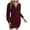 Claret, variant on Lovskoo Sweater Dress for Women Trendy Casual Long Sleeve Bodycon Dress V-Neck Ladies Solid Outing Dresses Claret