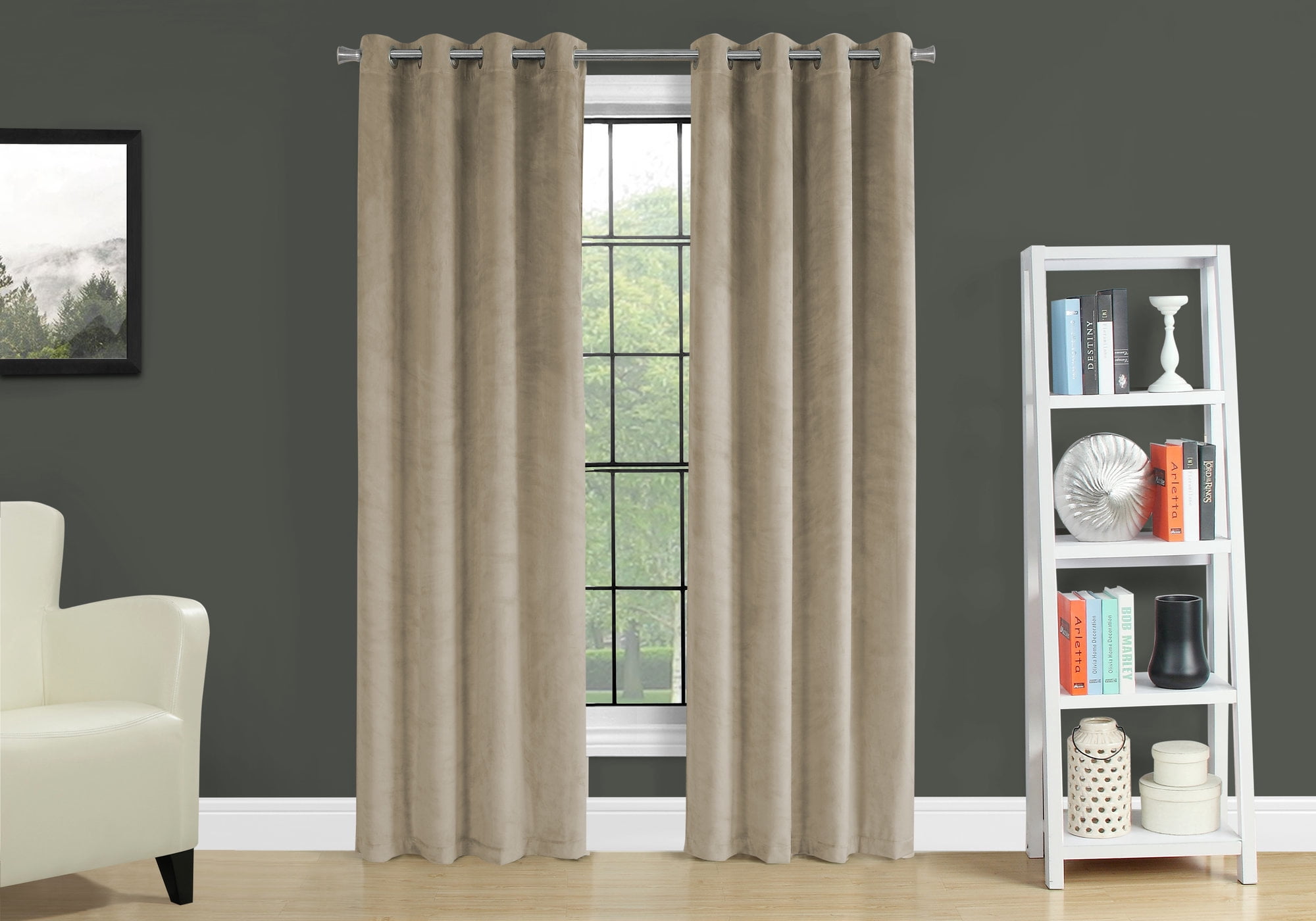 Curtain Panel, 2pcs Set, 54"w X 95", Room Darkening, Grommet, Living Room, Bedroom, Kitchen