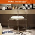 thumbnail image 4 of ZXNYH Modern Style Simple Dressing Chair Makeup Chair Dining Chair Fashion Transparent Comfortable Suitable for Bedroom Dining Room Living Room Office (White), 4 of 6