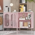 thumbnail image 3 of 2 Door Accent Cabinet,Metal Storage Cabinet with Adjustable Shelf,Buffet Sideboard for Bed Room,Living Room,Entryway,Hallway,Home,Hotel,Office,Garage,Kitchen,1 Removable Shelf., 3 of 7
