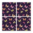 OWNSERIES Decorative Colorful Butterflies Navy Pattern 4PC Frameless