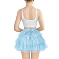 thumbnail image 3 of Littleforbig Women's Mesh Tulle Puffy Petticoat Tutu Ballet Bubble Short Ballerina Skirt L Blue, 3 of 10