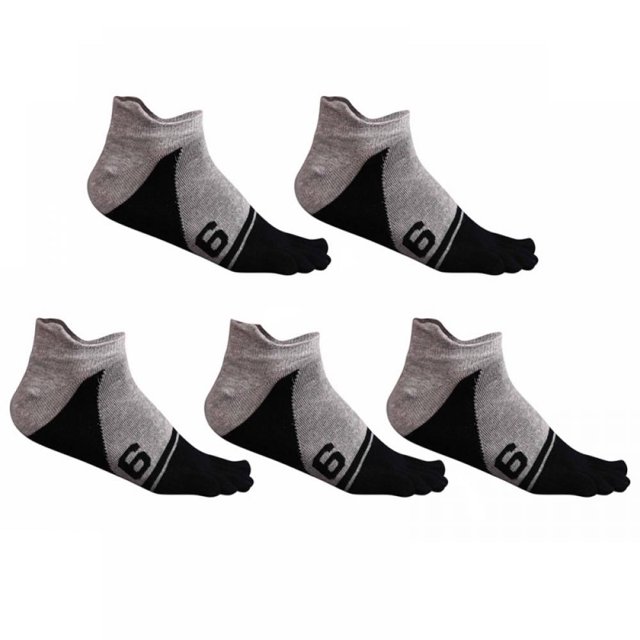 Calcetines de algodón de corte bajo para hombre, 5 pares, invisibles, de malla transpirable, talla 7-10, color negro