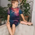 thumbnail image 3 of Balery Cosmic Paint Swirl Conjunto de Pijama Infantil de Manga Corta con Estampado – Ropa de Dormir de Algodón Suave-Small, 3 of 5