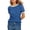 Blue, variant on Womens Tops T Shirts Solid Color Crew Neck Short Sleeve with Contrast Trim Plain Tees Blouses Pink L