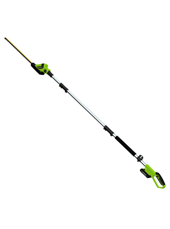 Earthwise LPHT12022 20" Cordless Electric 20 Volt Pole Hedge Trimmer (2Ah Battery and Charger Include)