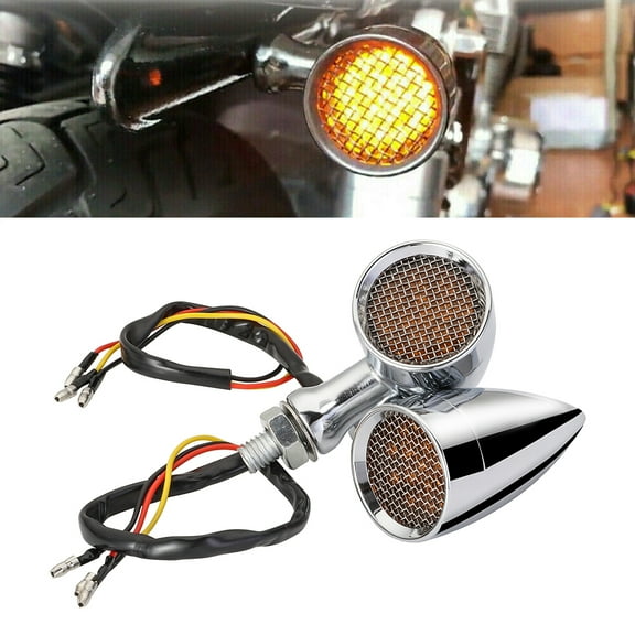 Bullet LED Turn Signal Light Fit for 12V Motorcycles with 10mm Holes Fairing, Set of 2