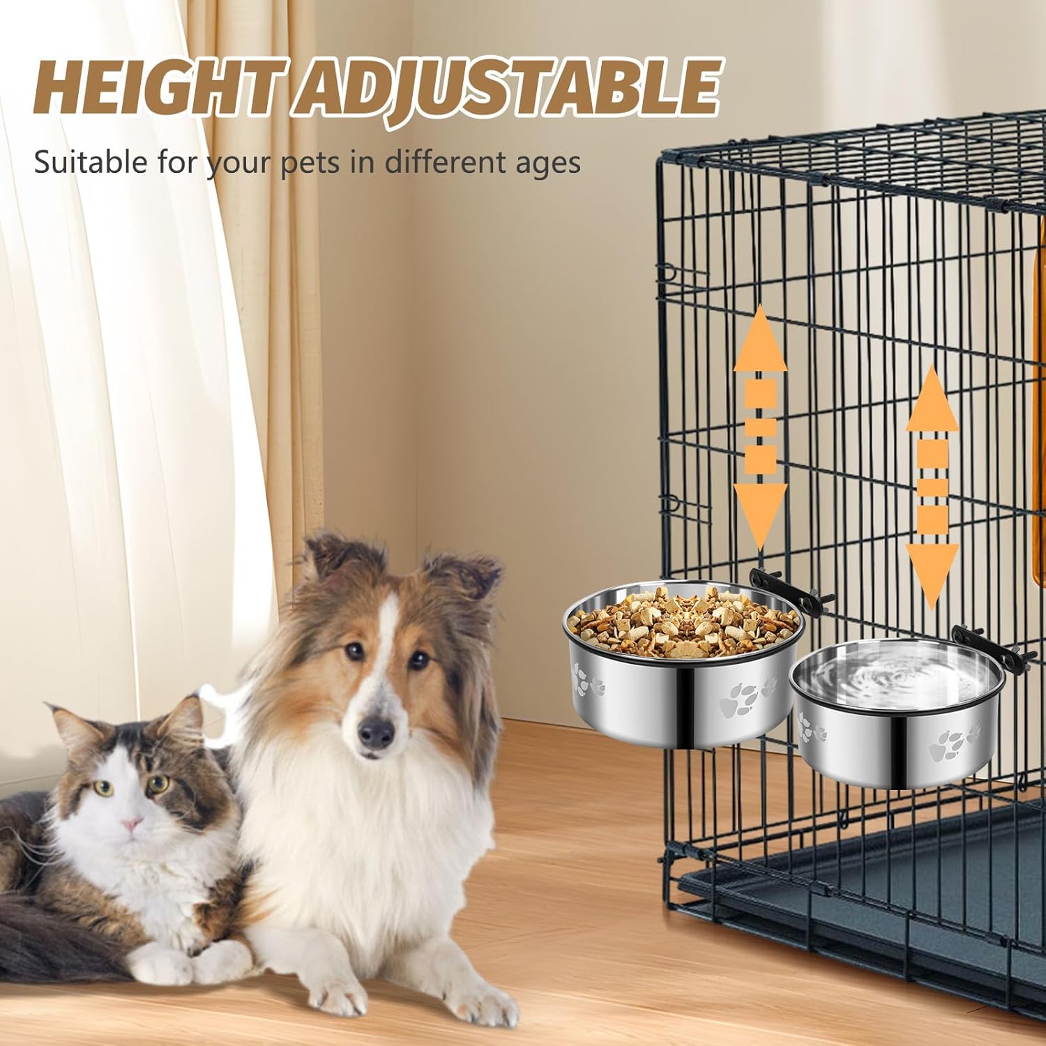 SSAWCasa Hanging Dog Crate Bowls No Spill photo 5